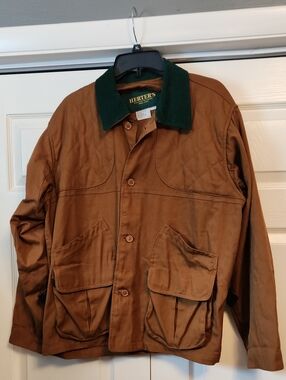 Men’s Brown Canvas Field Jacket with Green Corduroy Collar by Herters